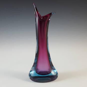 (image for) Murano Venetian Purple & Blue Vintage Sommerso Glass Vase