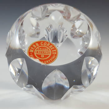(image for) LABELLED Webb Corbett Lead Crystal Glass Candle Holder