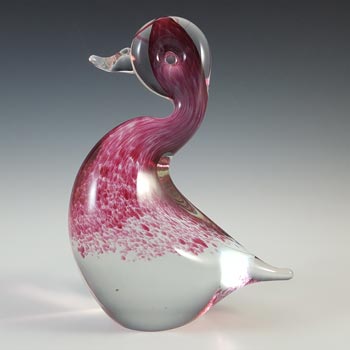 (image for) MARKED Wedgwood Speckled Pink Glass Duck RSW232