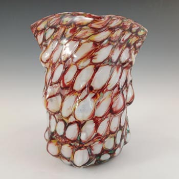 (image for) Welz Large Czech Honeycomb Spatter Glass Knuckle Vase