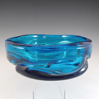 (image for) Whitefriars #9614 Large Wilson/Dyer Blue Glass Knobbly Bowl