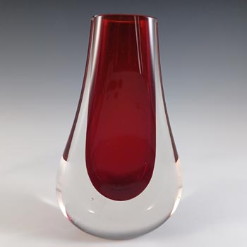 (image for) Whitefriars #9572 Ruby Red Glass Teardrop Vase