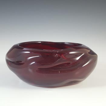 (image for) Whitefriars #9613 Wilson/Dyer Ruby Red Glass Knobbly Bowl