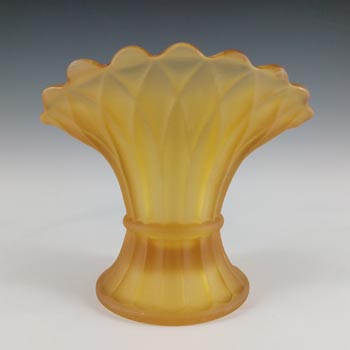 (image for) Bagley #3174 Art Deco Vintage Amber Glass 'Wheatsheaf' Vase