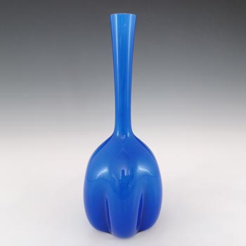 (image for) Elme Vintage Scandinavian Blue Cased Glass 'Melon-Form' Vase