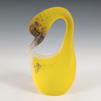 (image for) SIGNED Cenedese Murano 'Scavo' Yellow Glass Swan Sculpture