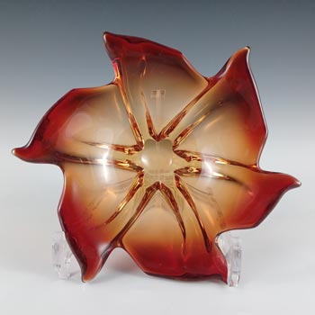 (image for) Cristallo Venezia Vintage Murano Red & Amber Sommerso Glass Bowl