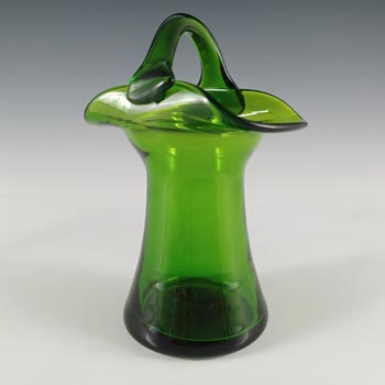 (image for) Empoli Verde Italian Green Glass 1970's Basket Vase
