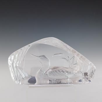 (image for) SIGNED Mats Jonasson #3571 Glass Duck Paperweight