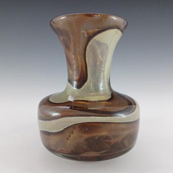 (image for) Mdina 'Earthtones' Maltese Sandy Glass Vintage Vase - Signed