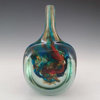 Mdina 'Tiger' Maltese Glass Cube Vase - Signed 1978