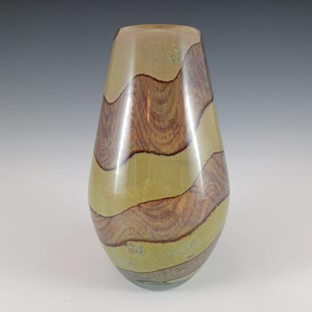 (image for) SIGNED Mdina 'Earthtones' Maltese Brown & Sandy Glass Vase