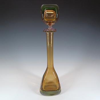 (image for) Seguso Vetri d'Arte Murano Sommerso Uranium Glass Bottle Vase by Pinzoni