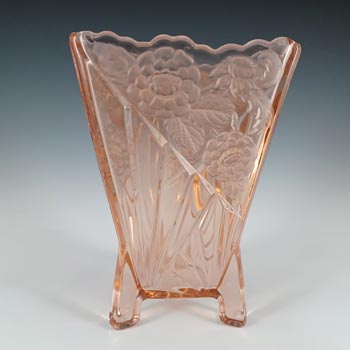 (image for) Sowerby Art Deco 1930's Pink Glass 'Daisy' Vase