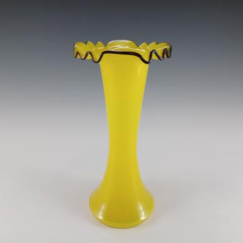 (image for) Czech Art Deco Vintage Yellow & Black Tango Glass Vase
