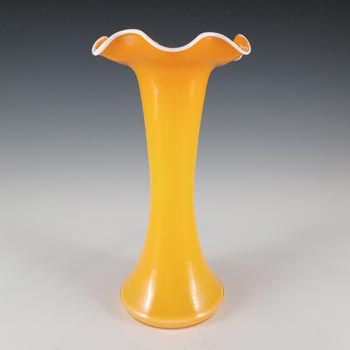 (image for) Welz Czech Art Deco Orange & White Tango Glass Vase