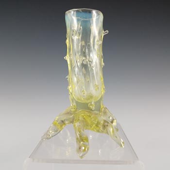 (image for) John Walsh Victorian Vaseline / Uranium Glass Thorn Vase