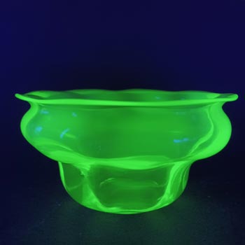 (image for) Victorian 1890's Vaseline Uranium Opalescent Glass Bowl