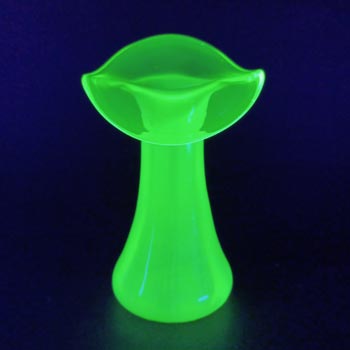 (image for) Victorian Vaseline Uranium Opalescent Glass Pulpit Vase