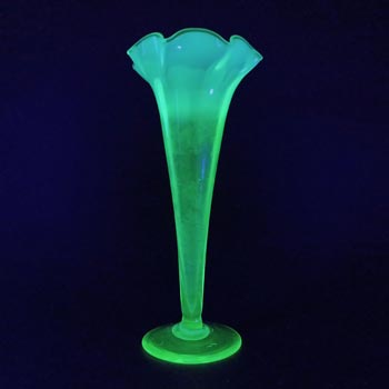 (image for) Victorian 1890's Vaseline Uranium Opalescent Glass Vase