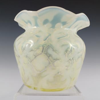 (image for) John Walsh Vaseline / Uranium Opalescent Glass 'Brocade' Vase