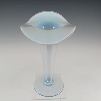 (image for) Victorian Blue & Opalescent White Glass Jack-in-the-Pulpit Vase
