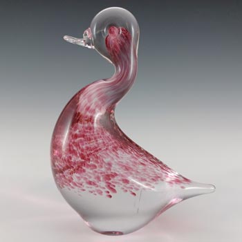 (image for) Wedgwood Speckled Pink Glass Duck RSW232 - Marked