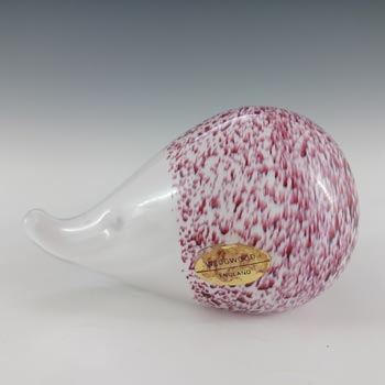 (image for) Wedgwood Pink & White Glass Hedgehog RSW403 - Marked