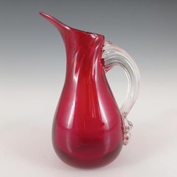 (image for) Whitefriars #9419 Vintage Ruby Red Glass 5" 'Sparrow Beak' Jug
