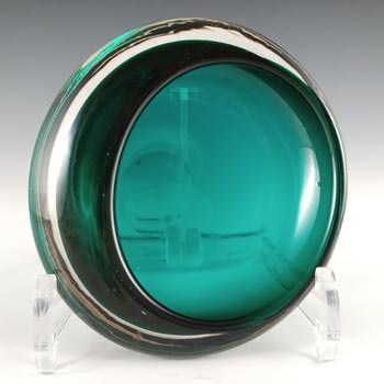 Whitefriars #9514 Cased Turquoise Green Glass Bowl / Ashtray