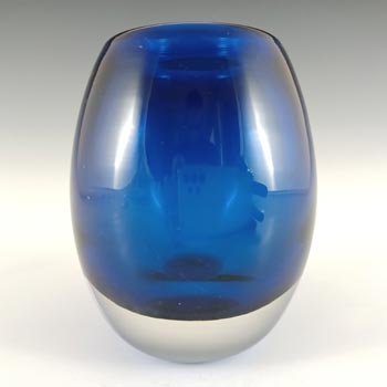 (image for) Whitefriars #9518 Baxter Blue Cased Glass Ovoid Vase