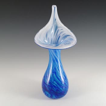 (image for) Alum Bay Isle of Wight Blue & White Glass Jack-in-the-Pulpit Vase