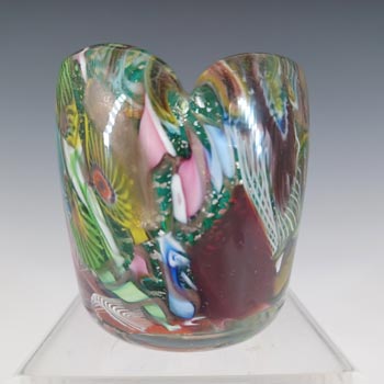 (image for) AVEM Murano Zanfirico Bizantino / Tutti Frutti Green Glass Small Vase
