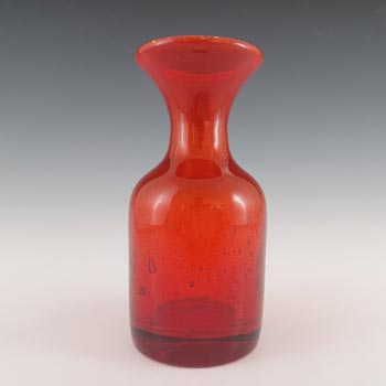 (image for) SIGNED Kosta Boda Bubbly Red Glass Vase Erik Hoglund #H525