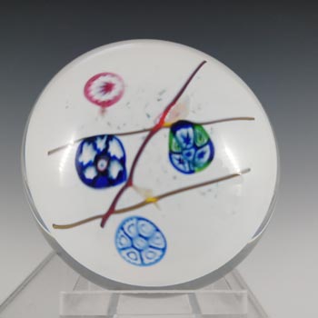 (image for) MARKED Caithness Glass "Noughts and Crosses" Millefiori Paperweight