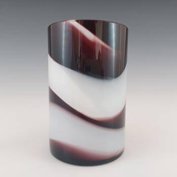 (image for) LABELLED Carlo Moretti Marbled Purple & White Murano Glass Vase