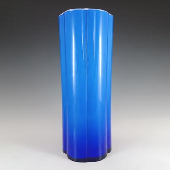 (image for) Empoli Large Vintage Italian Blue Cased Glass Vase