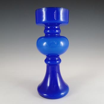 (image for) Empoli Vintage Italian Blue Cased Glass Hooped Vase