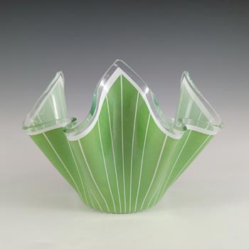 (image for) Chance Brothers Green Glass 'Cordon' Retro Handkerchief Vase