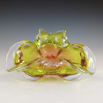 (image for) Chřibská #240/5/20 Czech Yellow & Orange Glass Bowl by Josef Hospodka