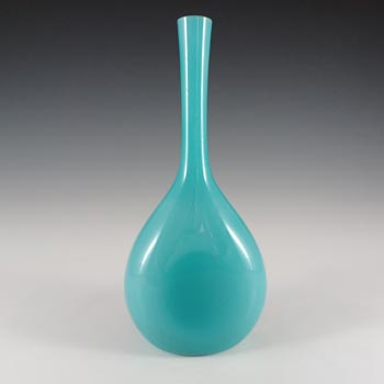 Elme Vintage Scandinavian Blue Cased Glass 'Flattened' Vase