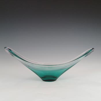 (image for) Bayel Vintage French Turquoise & Clear Glass Sculpture Bowl