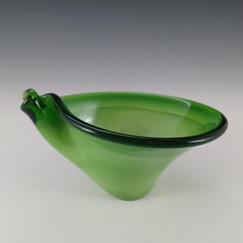 Murano Style Spanish Green Glass 1970's Sculpture Bowl