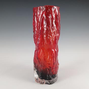 (image for) Tajima Japanese Bark Textured Red & Black Cased Glass Vase