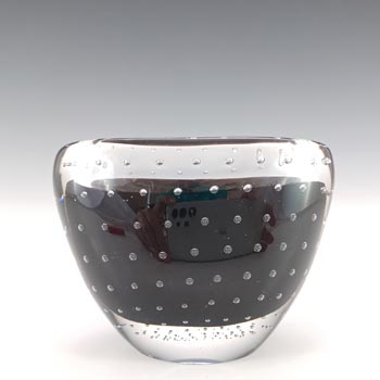 (image for) SIGNED Kosta Boda #1328 Black Glass Vase by Vicke Lindstrand