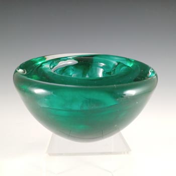 (image for) Kosta Boda Green Glass Atoll Candle Holder / Bowl