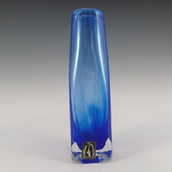 (image for) LABELLED Langham Blue British Vintage Cased Glass Vase