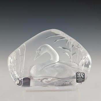 (image for) LABELLED Mats Jonasson #3558 Glass Swan Paperweight