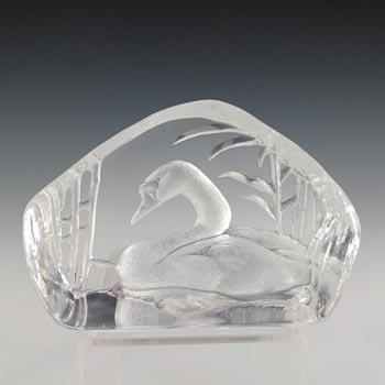 (image for) SIGNED Mats Jonasson #3558 Glass Swan Paperweight