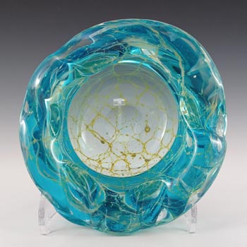 (image for) Mdina Maltese Blue & Yellow Glass Bowl w/ Applied Strapping